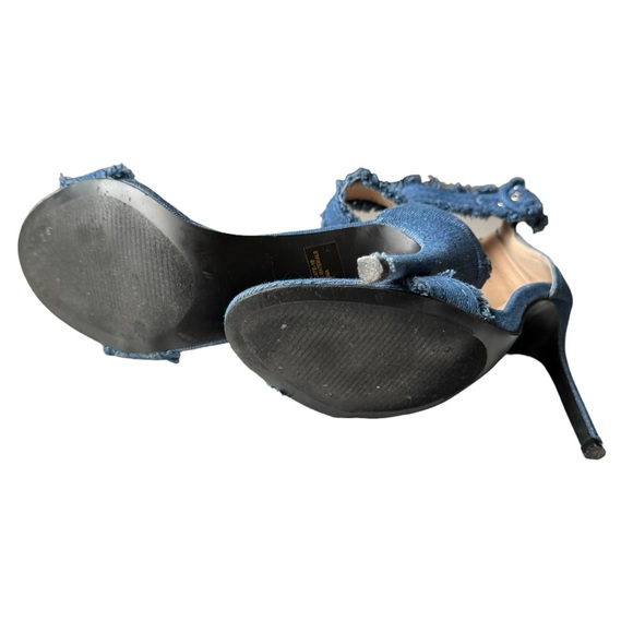 ♥️ Denim Cuff with Raw Edge Styling Stiletto Heels Size 8 - Picture 8 of 8